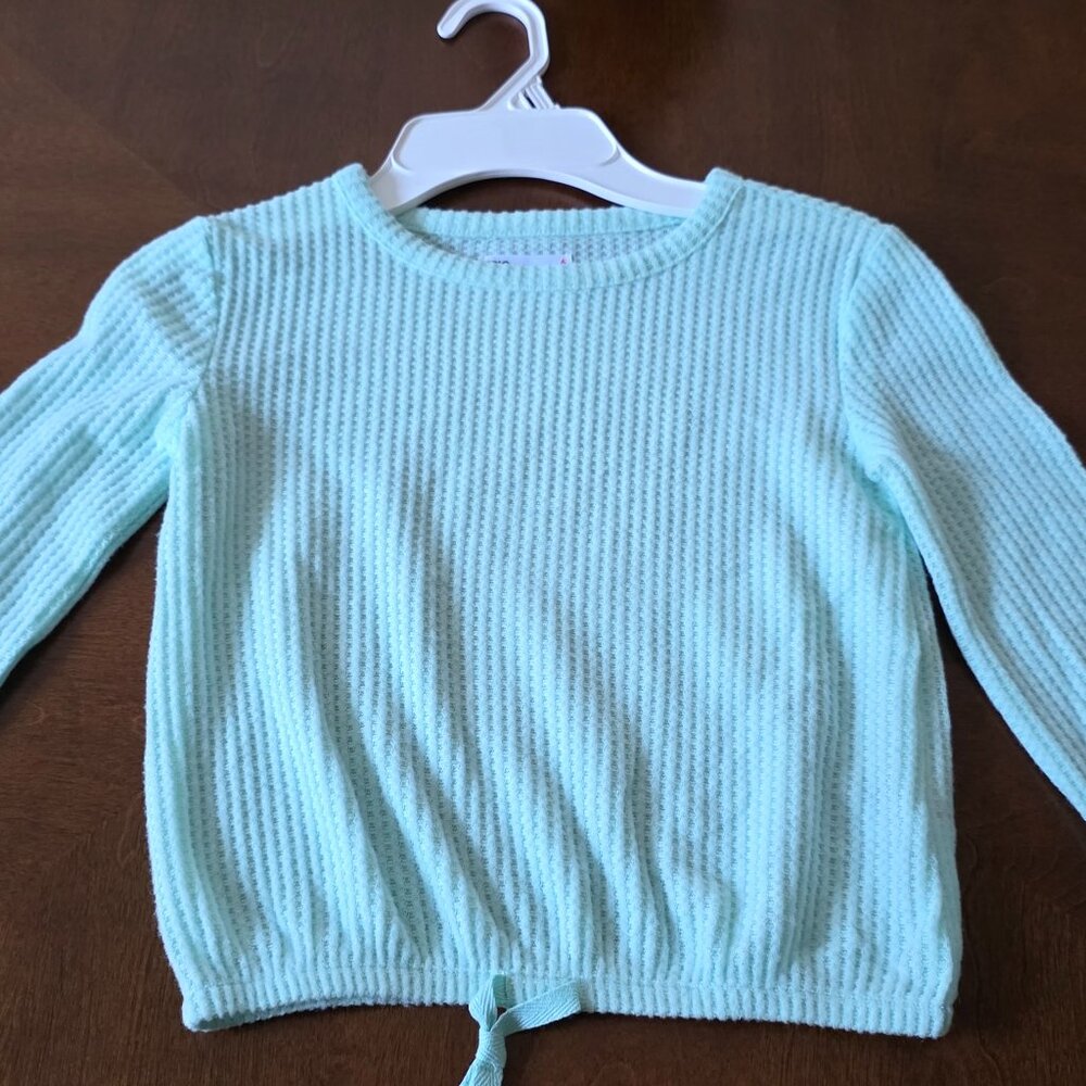 Epic Threads Girls Knit Long Sleeve Tops Tea Green Casual Pullover - 6